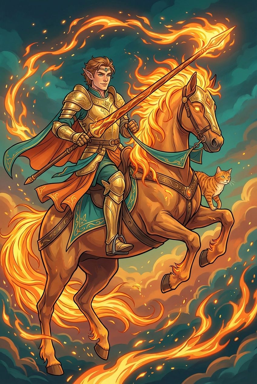 Tarotkarte Ritter der Stäbe