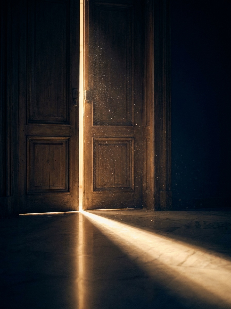 Tür mit Lichtspalt — Consciousness